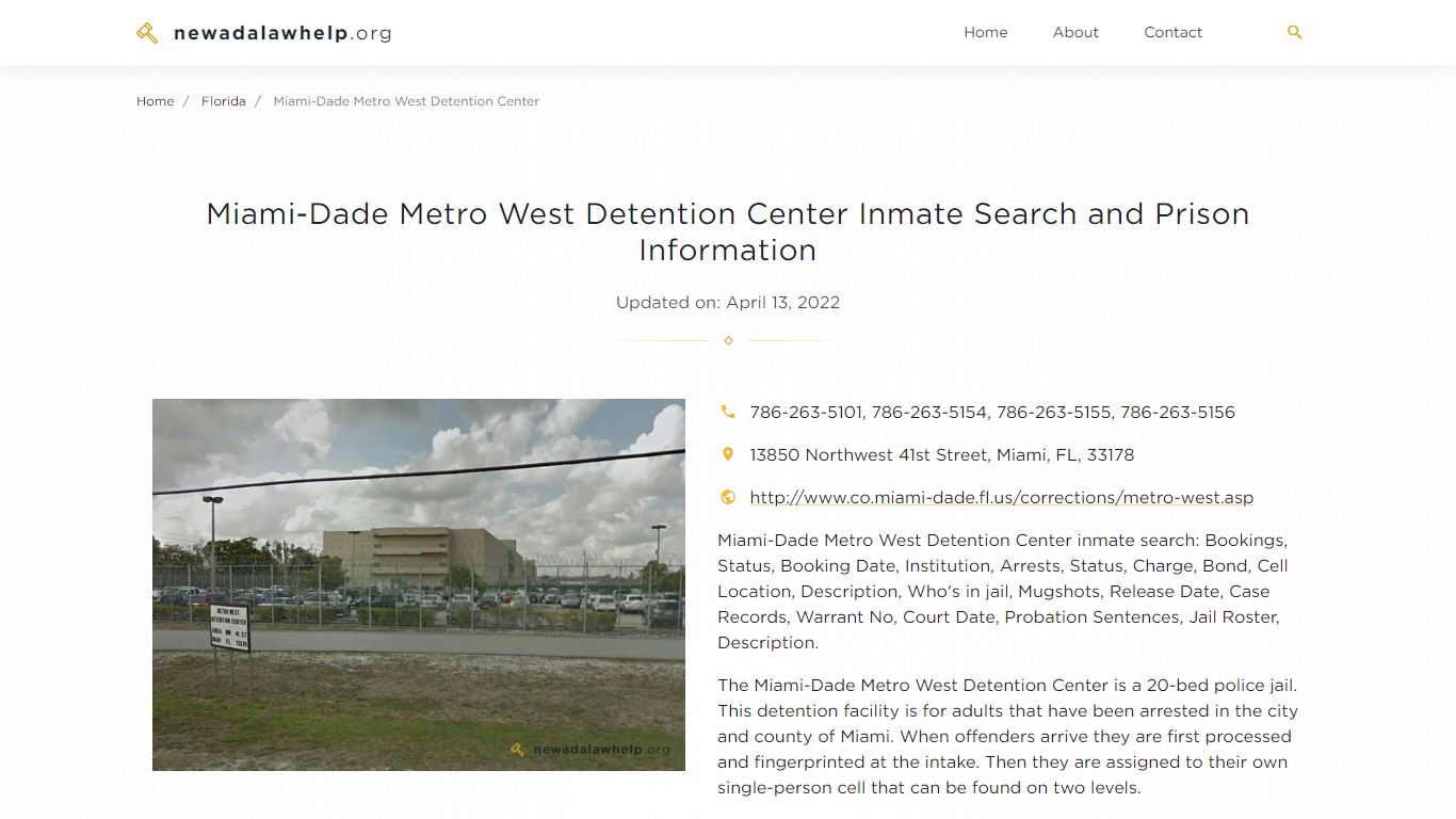 Miami-Dade Metro West Detention Center Inmate Search ...