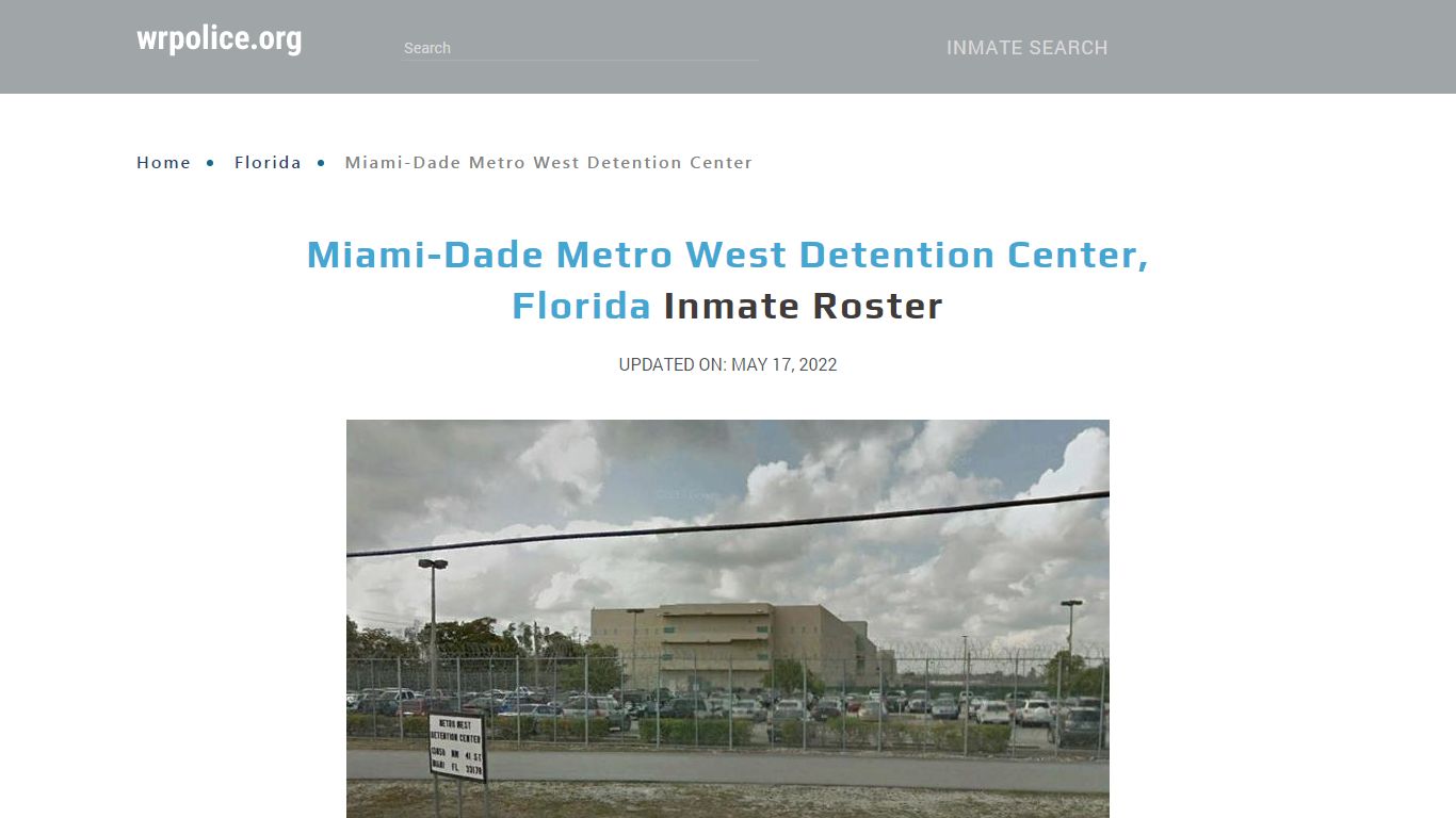 Miami-Dade Metro West Detention Center, Florida - Inmate ...